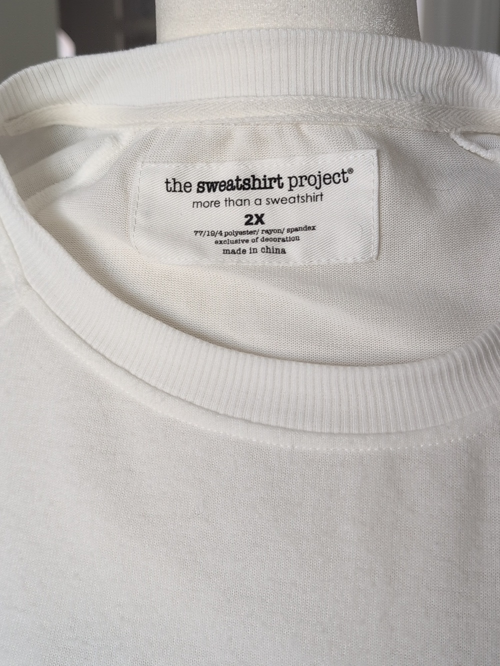 The Sweatshirt Project Super Soft Off White Lace-Up Side Sweatshirt 2XL - Picture 3 of 5